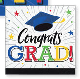 Graduation Hats off Grad Beverage Size Napkin